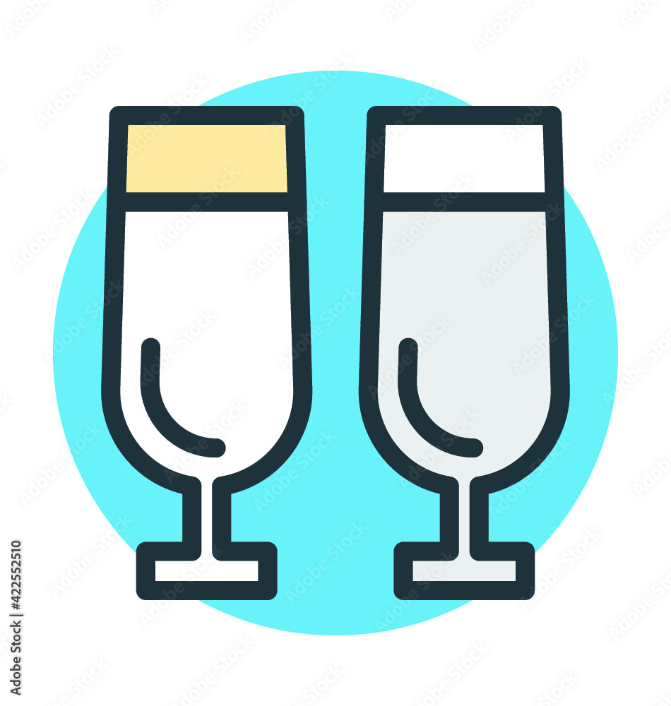 Wine Glasses Vector Icon Wine Glasses Vector Icon