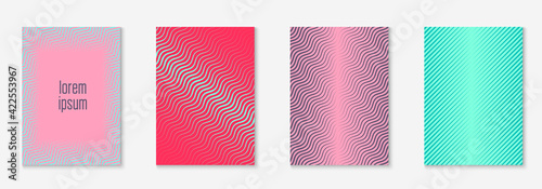Design magazine cover as template with line geometric element.