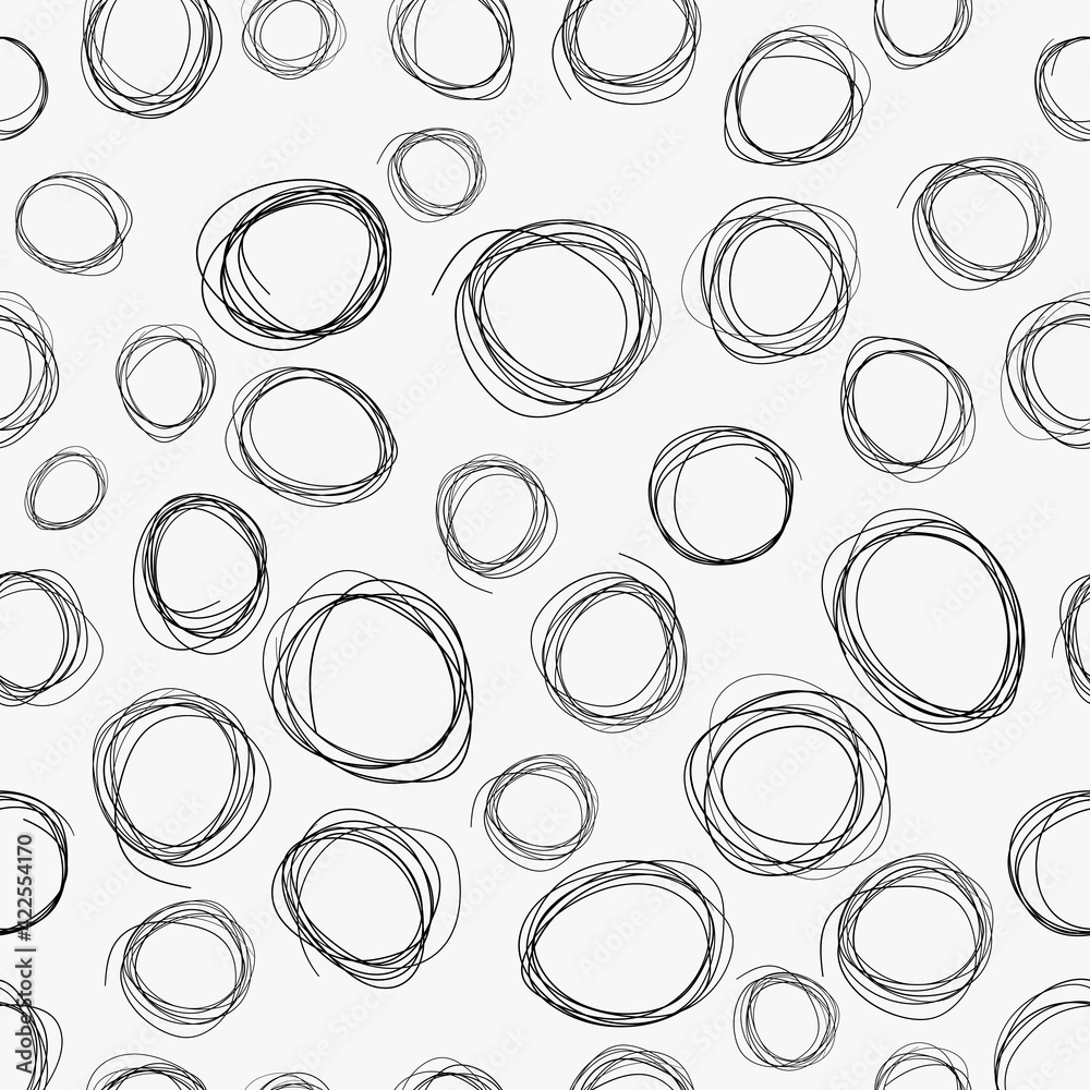 Scribbles Pattern. Vector. Hand Drawn Scribbles Pattern. Different Size.