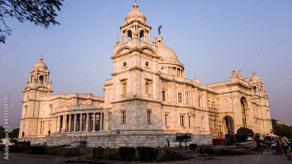 The historic Victoria Memorial monument in the city of Kolkata.