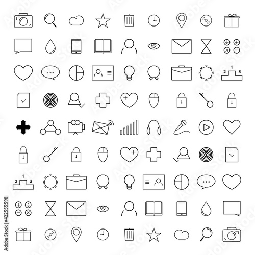 set of icons. Flat icons on a white background . Vector illustration.