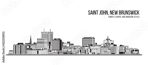 Cityscape Building Abstract Simple shape and modern style art Vector design - Saint John, new brunswick photo