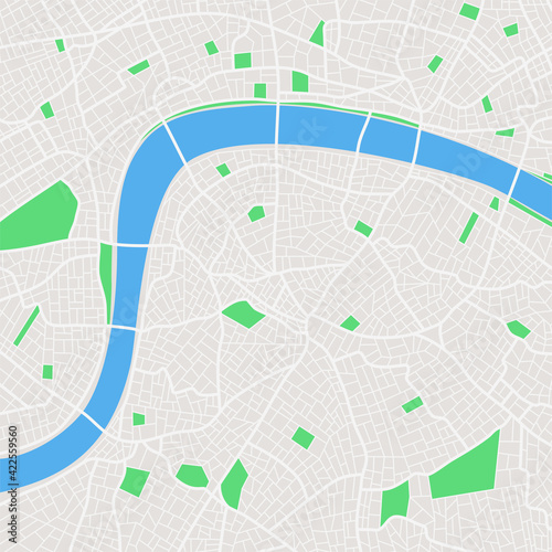 London map detailed. Flat vector illustration.