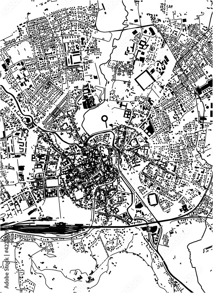 map of the city of Vicenza, Veneto, Italy