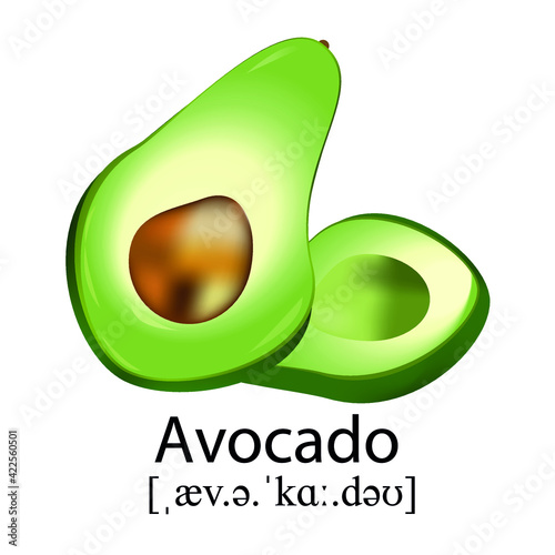 Ripe avocado, name and transcription