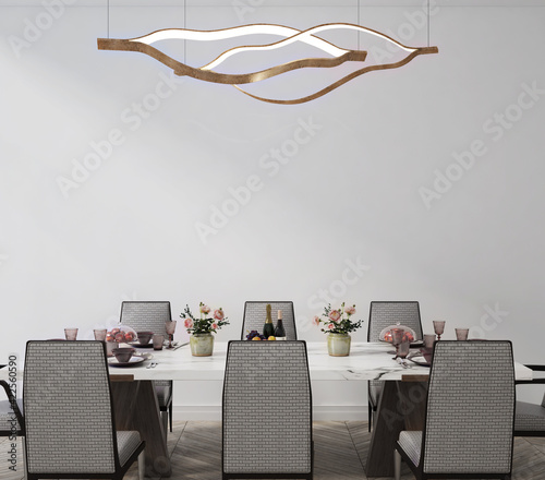 Canvastavla wall mockup in modern dinning room