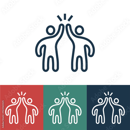 Linear vector icon with give five