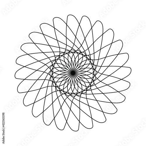 Abstract spirograph element isolated on a white background