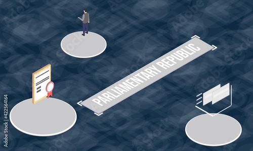 Parliamentary republic concept on abstract design