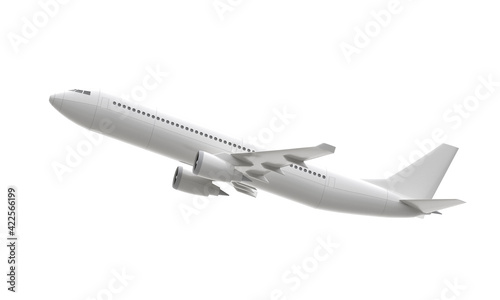 3d plane take off isolated on white background. 3d rendering