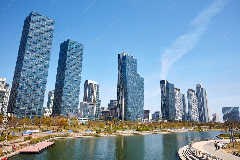 Obraz premium Central Park in Songdo, South Korea. 