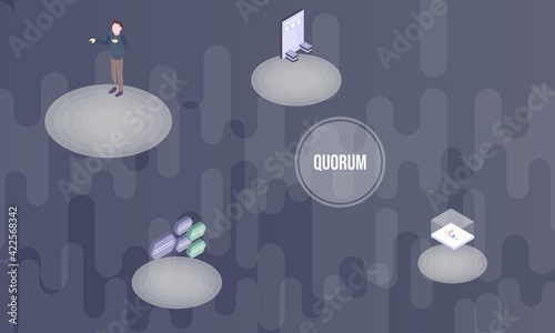 Tableau sur toile Quorum concept on abstract design