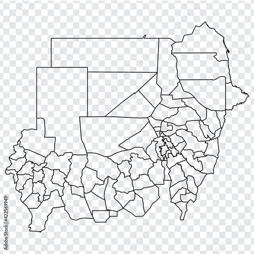 Quadro em tela Blank map  of Sudan
