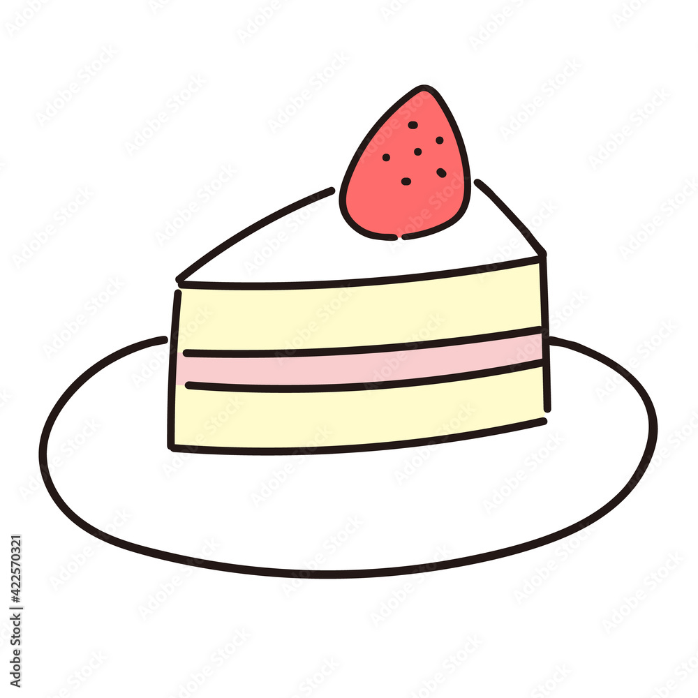イラスト素材 ショートケーキ デザート おやつ Stock Vector Adobe Stock