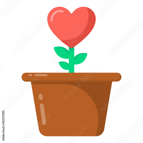 
Heart plant, flat design vector 

