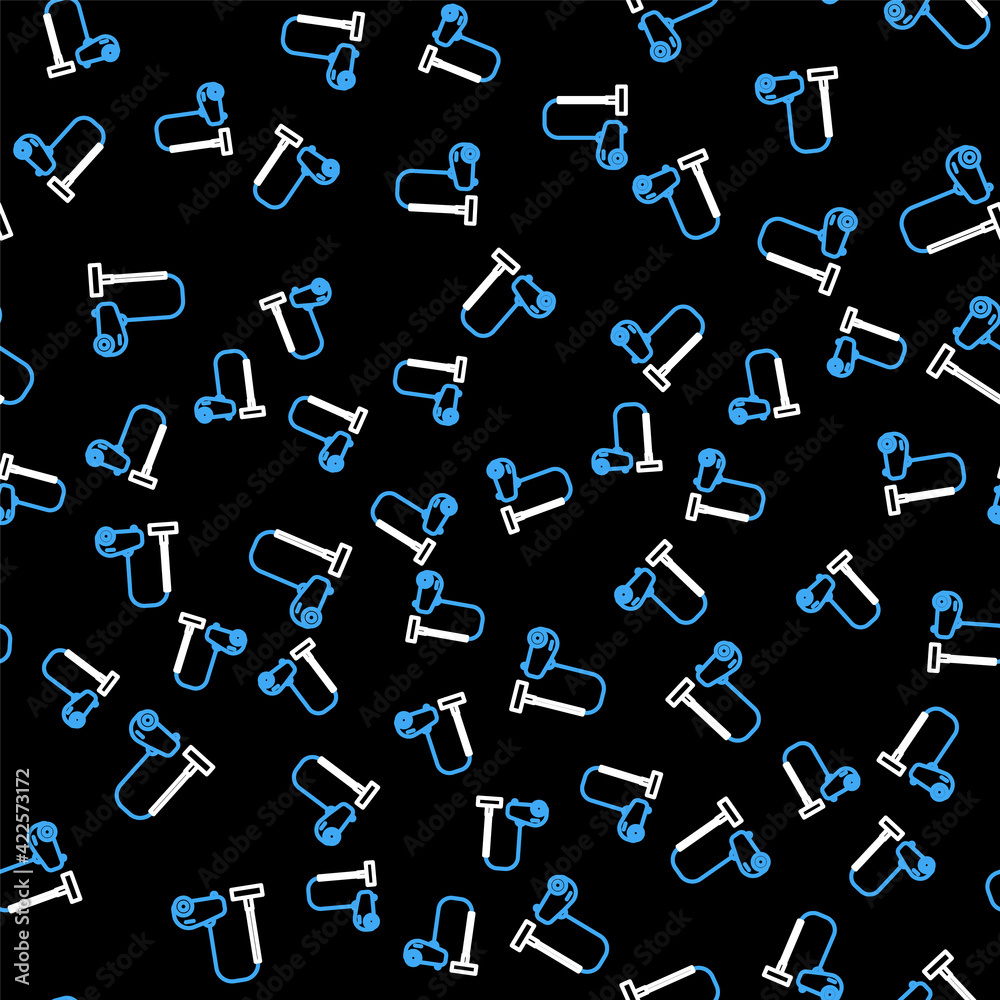 Line Vacuum cleaner icon isolated seamless pattern on black background. Vector Line Vacuum cleaner icon isolated seamless pattern on black background. Vector