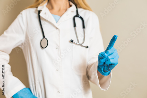 Image of  female doctor scolding .