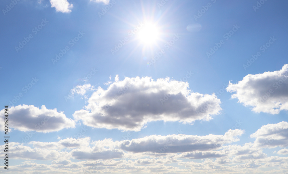 Picturesque view of beautiful blue sky with clouds Picturesque view of beautiful blue sky with clouds