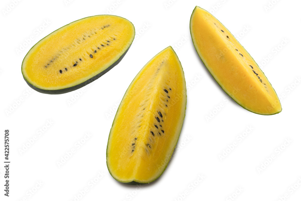Yellow watermelon isolated. Yellow watermelon isolated.