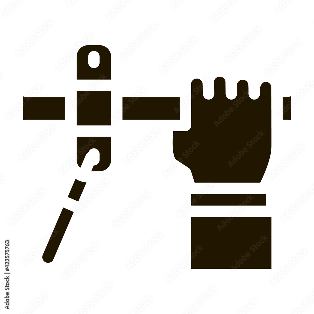 Hand Fastens Pipe Icon Vector Glyph Illustration Hand Fastens Pipe Icon Vector Glyph Illustration