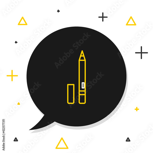 Line Eyeliner, eyebrow icon isolated on white background. Pencil for eyes. Colorful outline concept. Vector