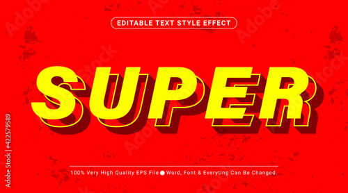 3d super hype red and yellow Text Style Effect, Editable Text Effect