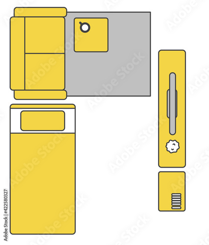 住宅室内の家具レイアウト イラスト素材