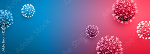Coronavirus Covid 19 outbreak influenza background. Microbiology and Virology banner
