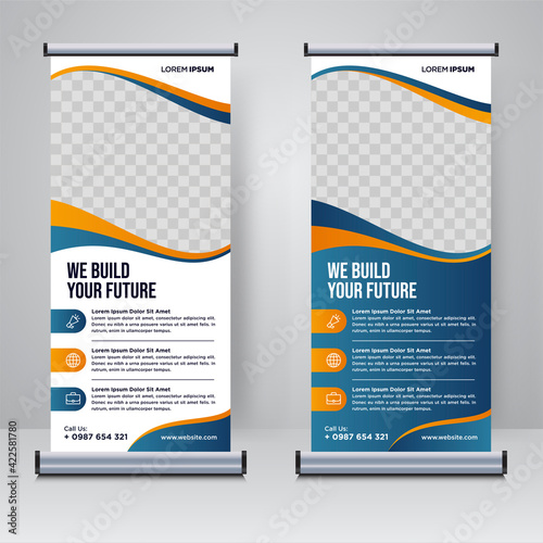 Corporate rollup or X banner design template