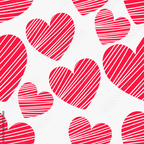 Hearts Wallpaper. Seamless Hearts Pattern. Vector.