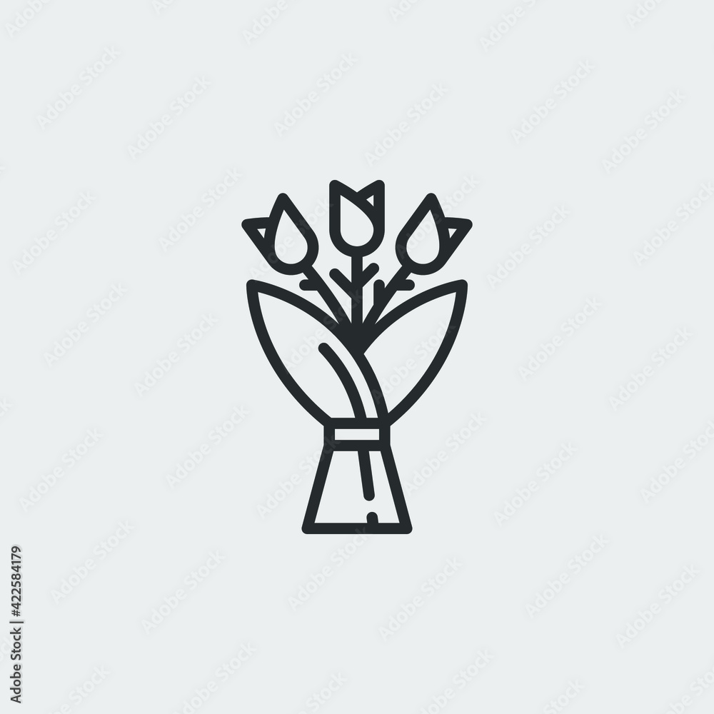  bouquet icon vector sign symbol