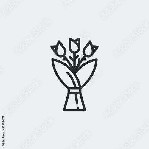  bouquet icon vector sign symbol