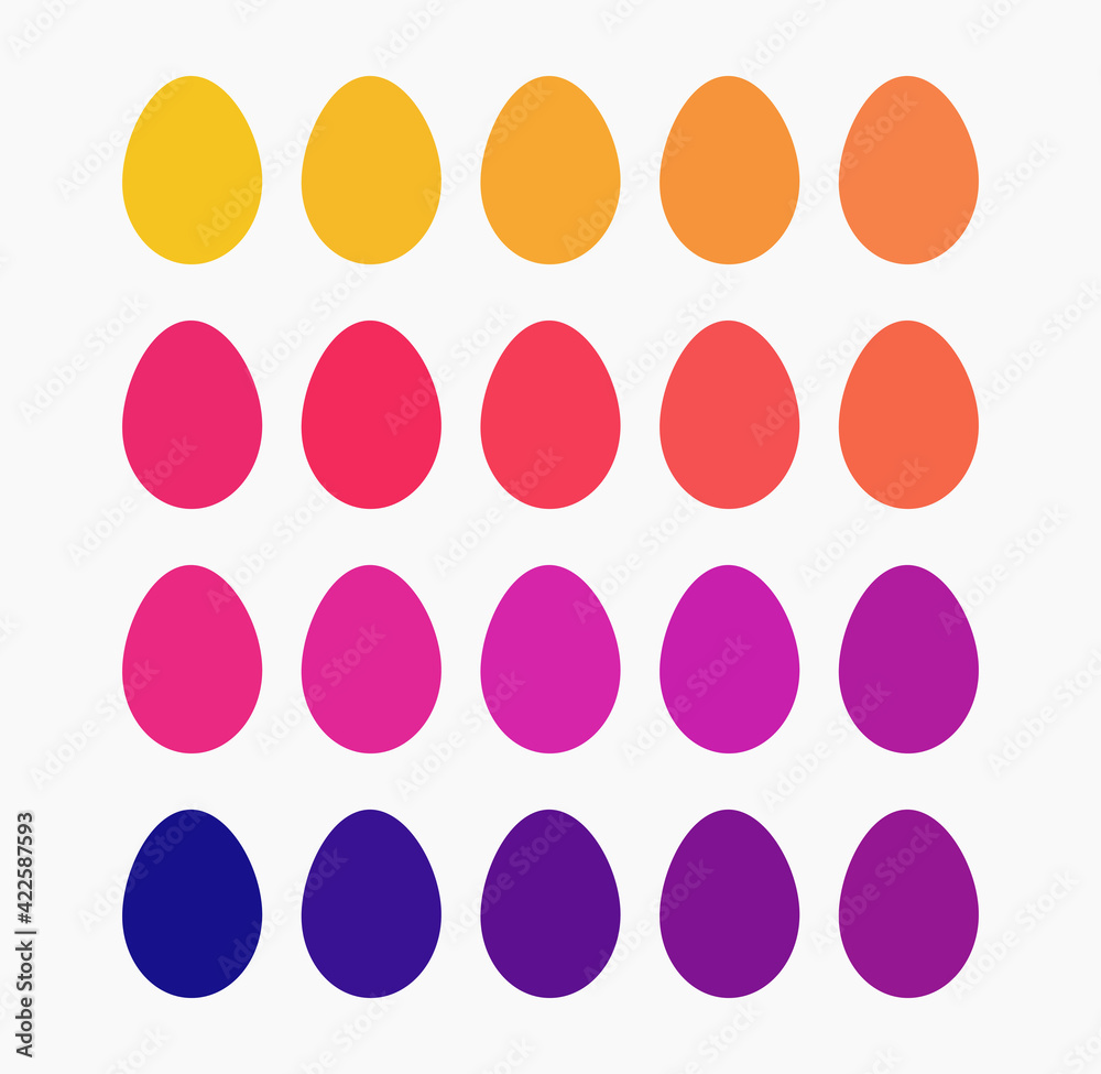 Easter eggs colorful flat design collection. Easter eggs icons. Easter eggs colorful flat design collection. Easter eggs icons.