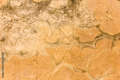 Fotografie Textured wall in varying natural shades of orange tabby material found on old bu