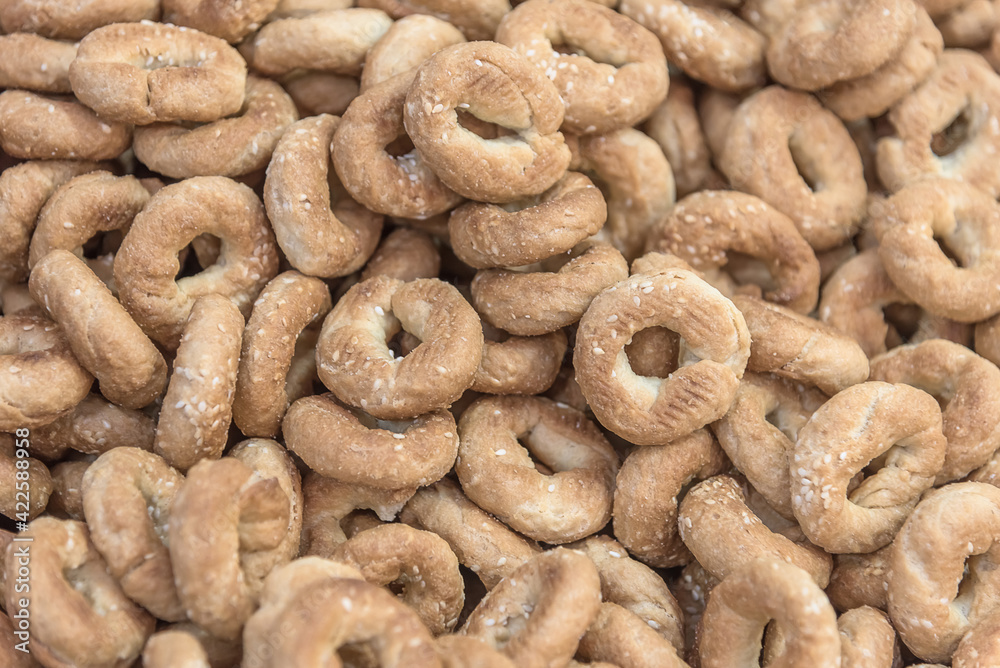 Oriental bagels. Small, crispy, very tasty bagels. The regional traditional cuisine of Israel Oriental bagels. Small, crispy, very tasty bagels. The regional traditional cuisine of Israel