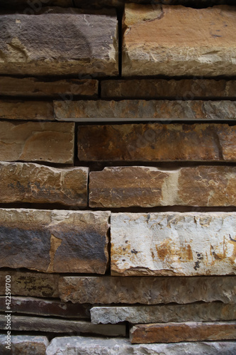 Stone wall in Gathering Place park- Tulsa photo