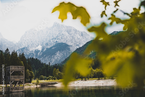 Mountain lake Jasna in Krajsnka Gora,  Slovenia. Triglav National Park, Julian alps. Travel slovenia. photo