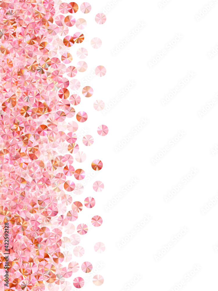 Blush pink beads confetti scatter vector illustration. Birthday anniversary greeting card background. Elegant glossy spangle particles party glitter. Birthday celebration confetti. Blush pink beads confetti scatter vector illustration. Birthday anniversary greeting card background. Elegant glossy spangle particles party glitter. Birthday celebration confetti.