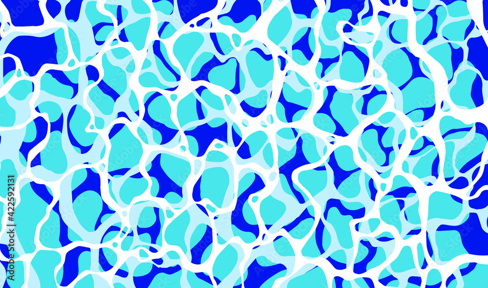 Ocean Water Texture with Ripples and Reflections. Pop art cartoon style illustration for poster or wall print with trendy wavy pattern. Ocean Water Texture with Ripples and Reflections. Pop art cartoon style illustration for poster or wall print with trendy wavy pattern.