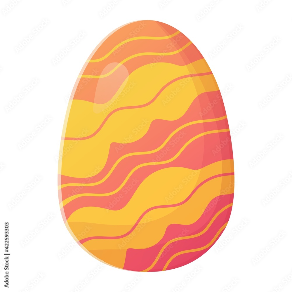 Cute realistic Easter egg painted with wide pink and yellow lines. Can be used as easter hunt element for web banners, posters and web pages. Cute realistic Easter egg painted with wide pink and yellow lines. Can be used as easter hunt element for web banners, posters and web pages.