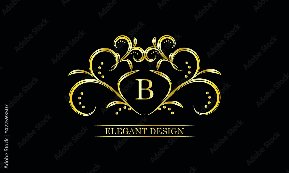 Luxurious monogram, design of an exquisite ornament with the letter B. Illustration of good as a logo of a fashion boutique, hotel brand, restaurant, business, cover. Luxurious monogram, design of an exquisite ornament with the letter B. Illustration of good as a logo of a fashion boutique, hotel brand, restaurant, business, cover.