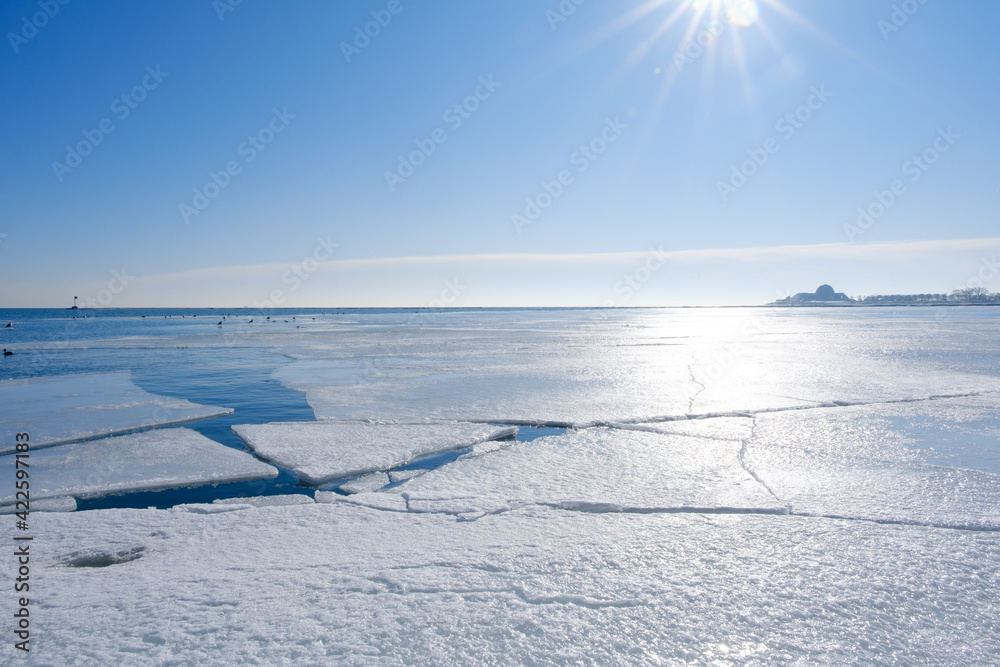 frozen lake in winter
Chicago, Illinois usa