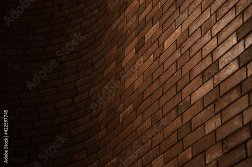 Artistic look of curved Brick wall shade gradient for building architecture background. © Quality Stock Arts