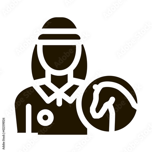 Woman Jockey Icon Vector Glyph Illustration © PikePicture