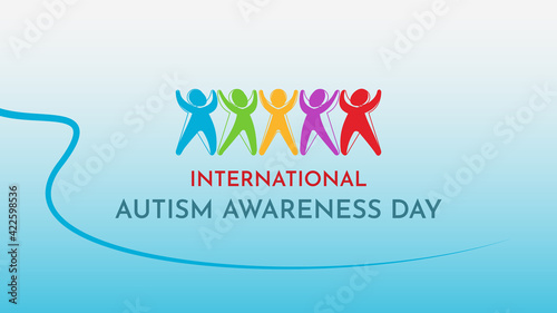 Abstract world autism day wallpaper with flat illustration background Free Vector