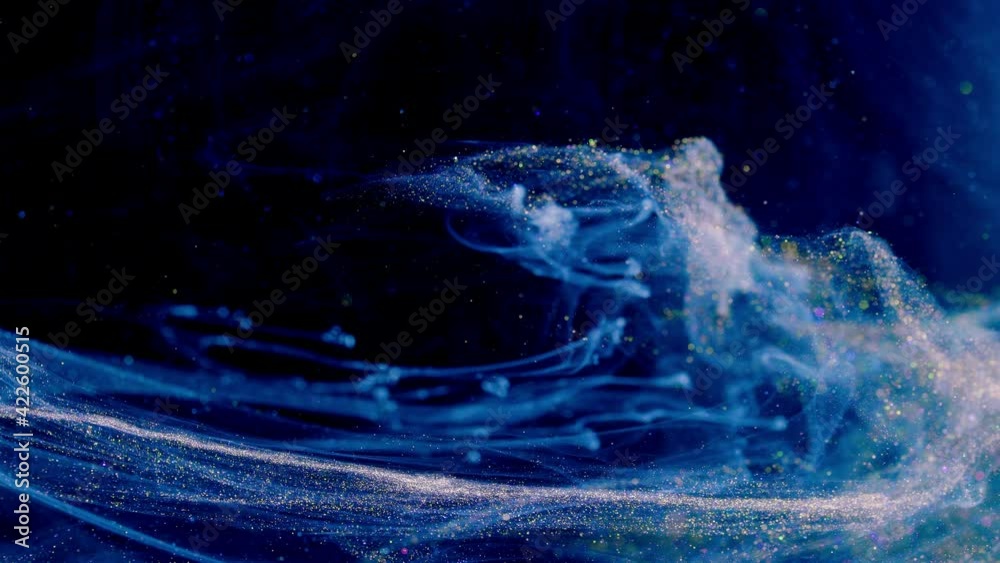 Colorful ink in water abstract.