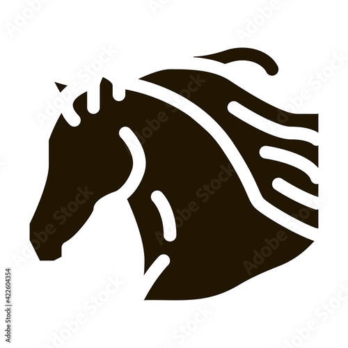 Horse Silhouette Icon Vector Glyph Illustration