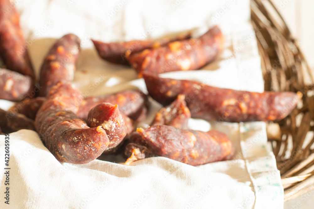 Dried aged red salami from Castelpoto Dried aged red salami from Castelpoto