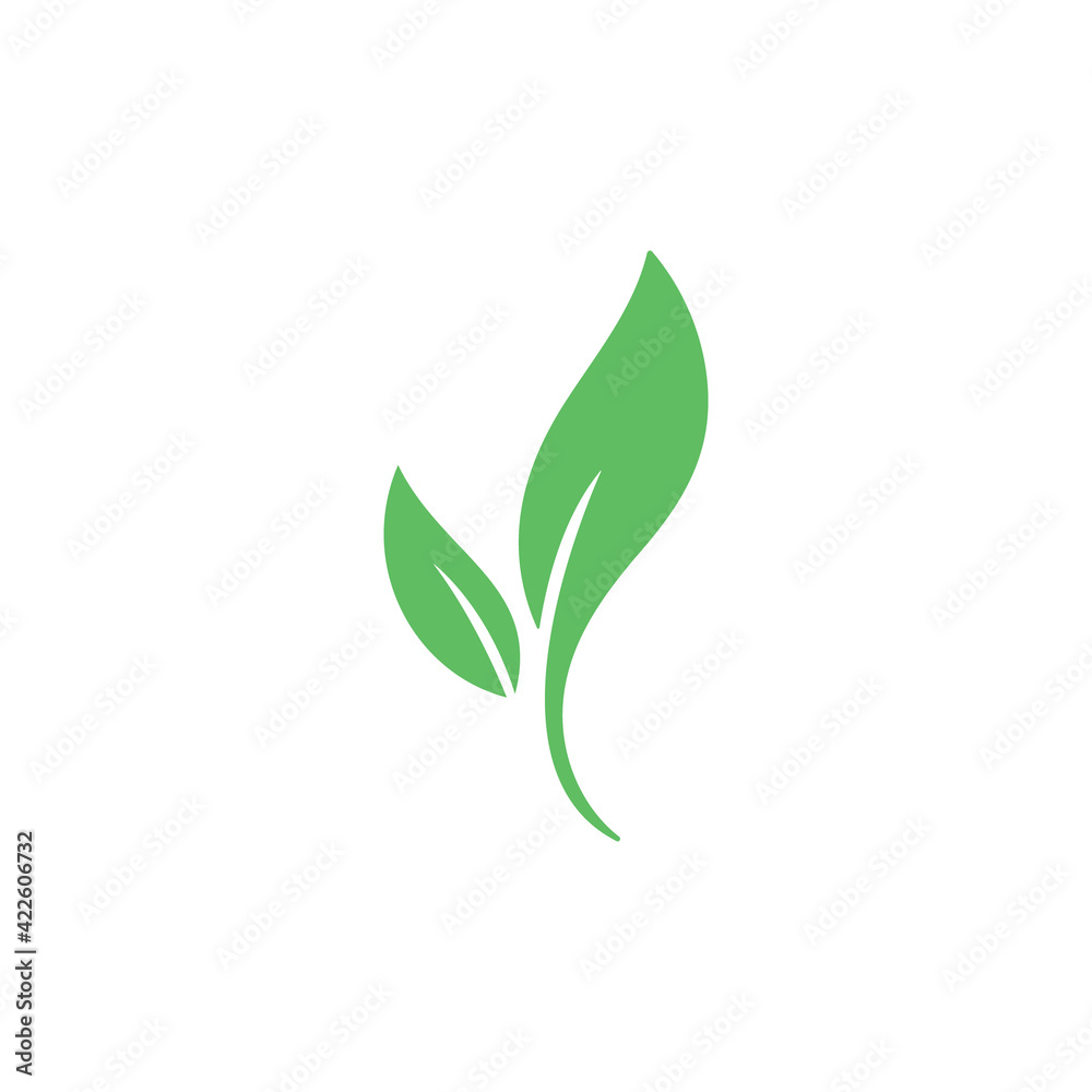 Obraz premium Plant and leaves icon. Leaf symbol of ecology, enviroment and nature. Vegetarian and vegan pictogram design.