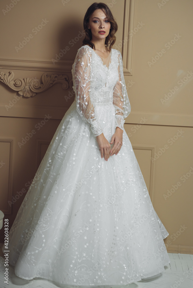 portrait of beautiful blonde bride with fashion hairstyle and make-up portrait of beautiful blonde bride with fashion hairstyle and make-up